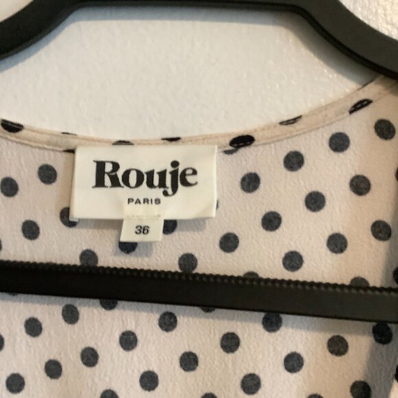 SOLD NOT FOR SALE - ROUJE ALOIS DRESS MIDI FLARED DRESS WITH POLKA DOT PRINT 36 - Picture 6 of 7